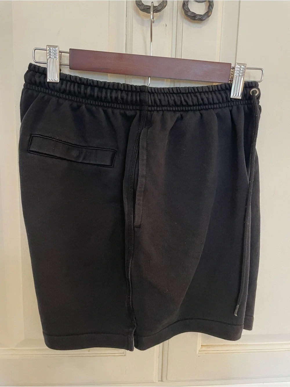 Nike Men’s Black Cotton Drawstring Shorts, 5” Inseam, SIZE S